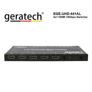 Geratech EGE-UHD-441AL 4x1 HDMI 18Gbps Switcher 4 Giriş 1 Çıkış