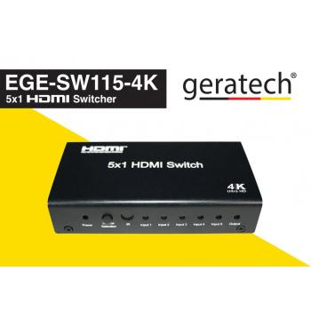 GERATECH EGE-SW115-4K  5x1 HDMI SWITCHER ( 5 GİRİŞ- 1 ÇIKIŞ )