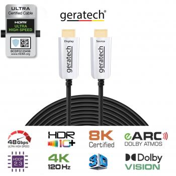 Geratech Sertifikalı 4K-8K 48Gbps HDR Fiber Optik HDMI 2.1 Kablo 30 MT